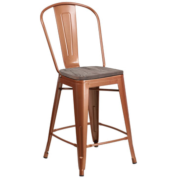 Flash Furniture ET-3534-24 Stool, 17 3/4" Wide - Copper