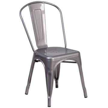 Flash Furniture Chair, 17 3/4" Wide - Clear Coated Seat
