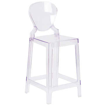 Flash Furniture Stool, 16 1/2" Wide, Clear - 39"