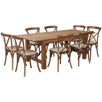 Flash Furniture XA-FARM-10-GG Table, 40" x 84", Brown - Default Title