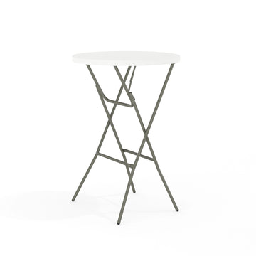 Flash Furniture DAD-YCZ-80R-2-BAR-GW-GG Folding Table, 31 1/4" Diameter, White - Default Title