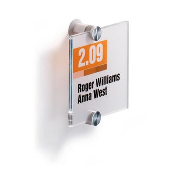 Durable Acrylic Standoff Sign, Clear - 4 1/8" x 4 1/2"
