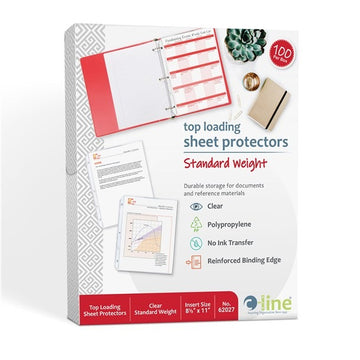C-Line Products 62027 Polypropylene Sheet Protector, Letter, Clear, 100/Box - Default Title