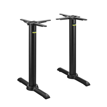 FLAT Tech Cast Iron Table Base Set, 22" x 22", Black, 2/Set - 28 3/8"