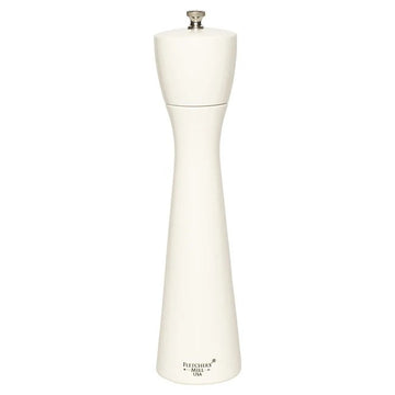 Fletchers' Mill TRO10PM24 Tronco Wood Pepper Mill, 10" High, White - Default Title