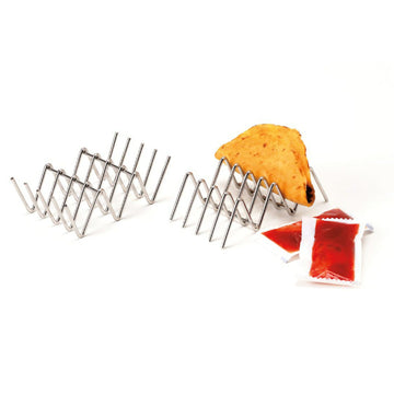 G.E.T. Enterprises Stainless Steel Taco Holder, Silver - 4"
