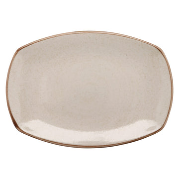 Corona by GET Enterprises PP1605727906 Artisan Porcelain Platter, 9 11/16" x 13 3/4", Beige, 6/Case - Default Title
