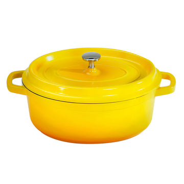 G.E.T. Enterprises CA-009-Y/BK Cast Aluminum Dutch Oven, 3.5 qt., Yellow - Default Title