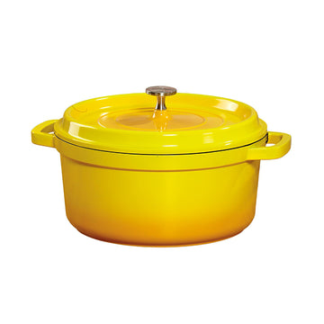 G.E.T. Enterprises CA-012-Y/BK/CC Cast Aluminum Dutch Oven, 4.5 qt., Yellow - Default Title