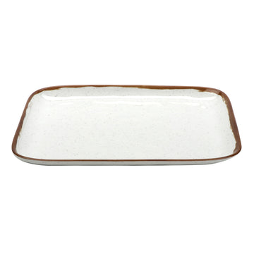G.E.T. Enterprises GET Rustic Mill Melamine Platter, White - 12 3/4"