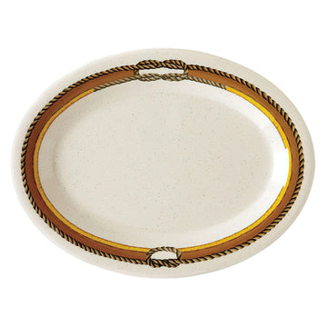 G.E.T. Enterprises OP-120-RD GET Diamond Rodeo Melamine Platter, 9" x 12", Ivory, 12/Case - Default Title