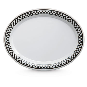 G.E.T. Enterprises OP-135 GET Diamond Mardi Gras Melamine Platter, 10 1/4" x 13 1/2", 12/Case - 1/2" x Diamond Chexers