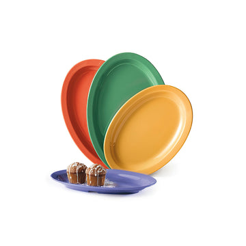 G.E.T. Enterprises OP-610 GET Creative Table Melamine Platter Set, 6 3/4" x 10", 24/Case - Assorted / Glossy