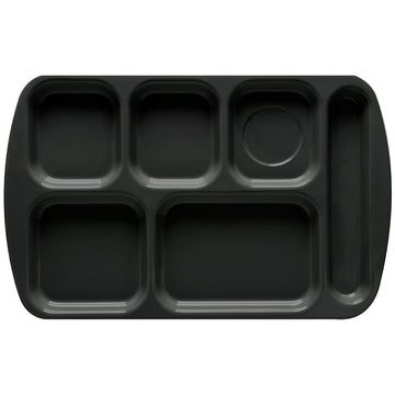 G.E.T. Enterprises TR-151 Melamine Compartment Tray, 10" x 15 1/2", 12/Pack - Black