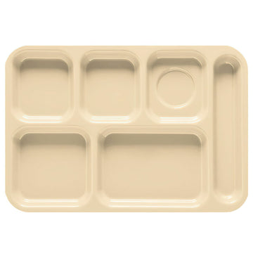 G.E.T. Enterprises TR-152 ABS Plastic Compartment Tray, 10" x 14 1/2", 12/Pack - Beige