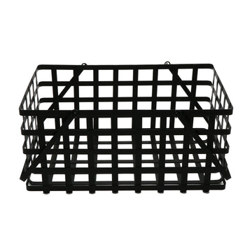 G.E.T. Enterprises Powder Coated Iron Basket, Black - 11 1/2" x 18" x 8 1/4" x 8 1/2"