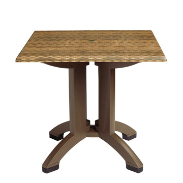 Grosfillex Table, 29" High, Brown - 32"