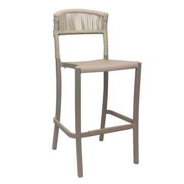 Grosfillex Tahoe Bar Stool, 21 7/8" Wide - Blond French Taupe