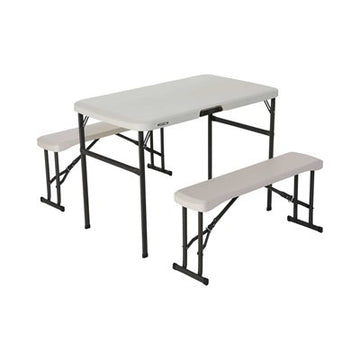 Lifetime 80373 Picnic Table, 4 Chairs, Beige - Default Title