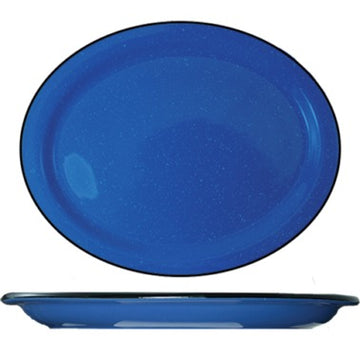 International Tableware CFN-13 Campfire Stoneware Platter, 9 1/4" x 11 1/2", Blue, 12/Case - Default Title