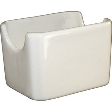 International Tableware CH225-01 Roma Porcelain Sugar Packet Holder, 3 3/8" Long, Ivory, 36/Case - Default Title