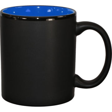 International Tableware 87168 Hilo Stoneware Mug, 11 oz., 12/Case - Black Blue