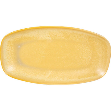 International Tableware HT-14 Hearth Stoneware Platter, 7 3/8" x 13 3/4", 12/Case - Yellow