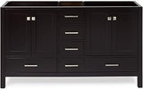 ARIEL 60" Midnight Blue Bathroom Vanity with Sink, 1.5" Edge Italian Carrara Marble Countertop, Rectangular Undermount Sink, 2 Soft Closing Doors, 9 Full Extension Dovetail Drawers