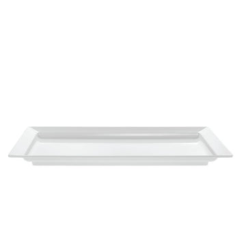 Platter Rectangular White Melamine - 28" L x 16" W x 2 1/4 H by HUBERT – Large, Melamine, White, Model H0018-WHITE