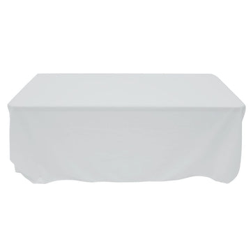 Tablecloth White Rectangular Spun Polyester - 60" W x 120" L by HUBERT – 120" x 60" (Rectangular), Polyester, Model BTC2-60X120-100