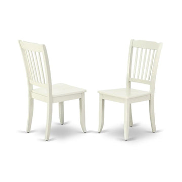 Linen-Upholstered Dining Chair with Solid Wood Legs by Furnifact – Wood, White, Pack of 2