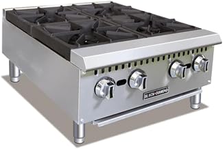 Adcraft BDCTH-24 Black Diamond 4-Burner Hotplate, 24-Inch Wide, 100,000 BTU, Natural Gas
