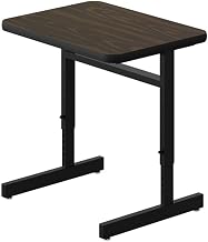 Correll Adjustable Height High-Pressure Top Computer/Student Desks Walnut Wood Laminate