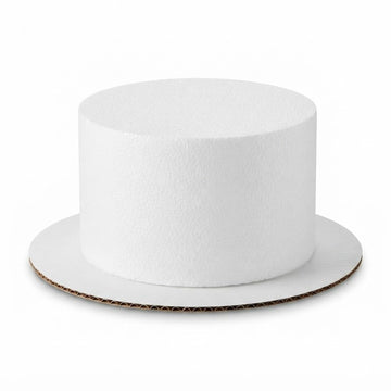 7" x 4" Round Foam Cake Dummy Polystyrene by Glownary – 2000 Ml, Paperboard, White, Model 246cdrd47