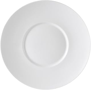 CAC China PS-20 Porcelain Round Plate with Wide Rim French Style, 11 by 1-1/8-Inch, Super White, Box of 12