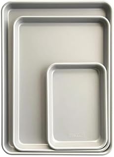 Nordic Ware 3-Piece Nonstick Baking Sheet Set Silver Color (Half Sheet, Jelly Roll, & Eighth)