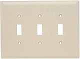 Legrand Pass & Seymour TPJ3I Trademaster Jumbo Oversized Unbreakable Nylon Wall Plate, 3 Gang, Three Toggle Cover, Ivory (1 Count)