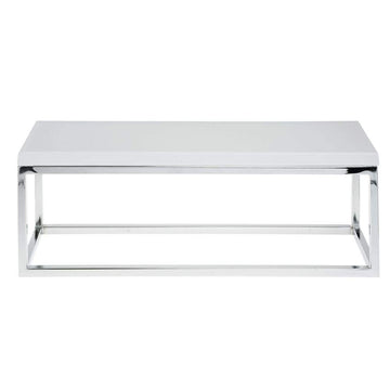 Chrome Display Riser with White Top-20 7/8" L x 6 2/5" W x 7" H by HUBERT – Metal, Gray, Model 65628+21734