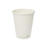 Plant-Based 8oz White Hot Cup - Classic by Vegware – 8oz, 8 ounces, Paperboard, White, Pack of 1000
