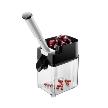 Cherry Pitter Corer by GEFU – 18 x 11 x 16.5 cm, Stainless Steel, Transparent, Model 19141