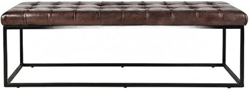 Starlight Canyon Home Genuine Distressed-Finish Leather Bench, Upholstered Ottoman End of Bed Bedroom Accent Bench for Living Room, Dark Sienna