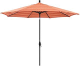 California Umbrella 11' Round Aluminum Market Umbrella, Crank Lift, Collar Tilt, Black Pole, Sunbrella, GSCU118302-56000-SWV, Dolce Mango