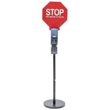 Floor Standing Hand Soap Dispenser with Sign by HUBERT – Plastic, Black