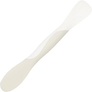 Tovolo Mini Scoop and Spread Tool for Kitchen Meal Prep Small Sandwich Spreader Spatula for Peanut Butter Jelly, Silicone BPA Free Dishwasher Safe Scooper Spreader, Cotton White and Ivory