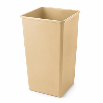 Glownary Square Trash Can – 50 Gallon Capacity, Beige, Indoor/Outdoor, 19.5W x 19.5D x 34.1H inches