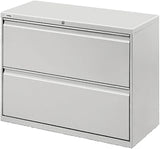 Lorell 2-Drawer Lateral File, 36 by 18-5/8 by 28-1/8-Inch, Gray