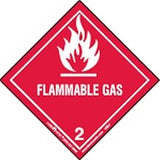 Labelmaster HMSL70S Flammable Gas Worded Label, PVC-Free Film, Hazmat, 4" x 4" (Pack of 25)