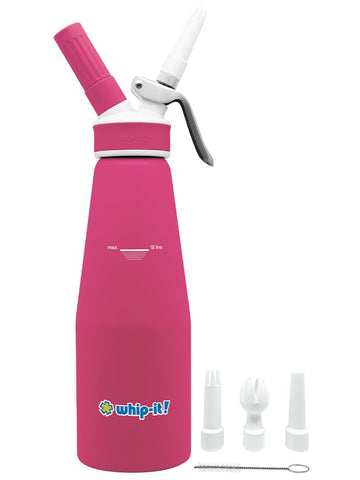 Accent Dispenser by Whip-It! – 1 L, Aluminum, Pink, Model DC-Acc-L00R