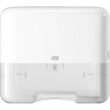 TOWEL DISPENSER ZICKZ.-THICK Mini by Tork – Plastic, White, Model 553100
