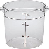 Cambro RFSCW6135 Camwear Round Storage Container, Clear, 6 qt., Case of 6